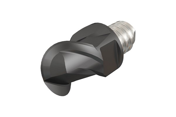 Exchangeable precision ground ball nose milling bits with two effective teeth for machining aluminium alloys