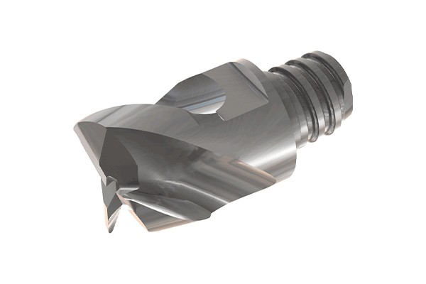 Interchangeable milling cutter head for drilling and milling of aluminum alloys, slot milling