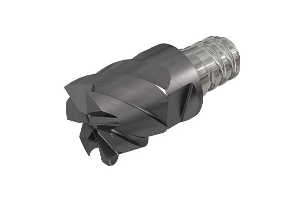 Interchangeable Transformer cutter heads with 6, 8 or 10 50° helix teeth for hardened steel < HRC 65